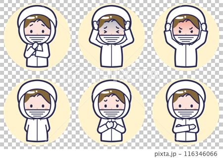 女性衛生服のポーズセット_05 女性衛生服のポーズセット_05 116346066