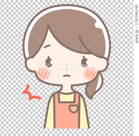 上身|驚訝的女性插畫| 116346240