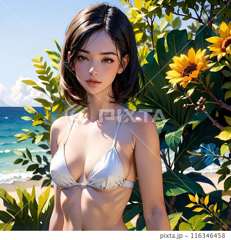 水着の若い女性 116346458