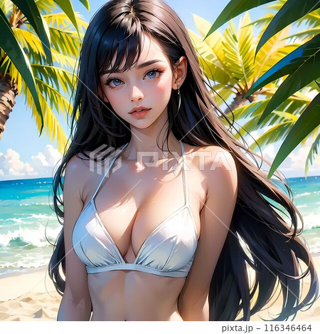 水着の若い女性のイラスト素材 [116346464] - PIXTA