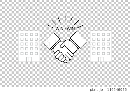 Illustration depicting a win-win transaction 116346956
