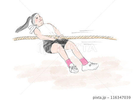 綱引きをしている女性 綱引きをしている女性 116347039
