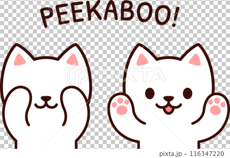 Cute cartoon cat playing Peekaboo Cute cartoon cat playing Peekaboo 116347220