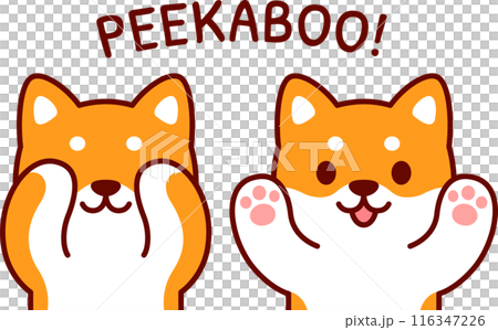 Cute cartoon dog playing Peekaboo Cute cartoon dog playing Peekaboo 116347226