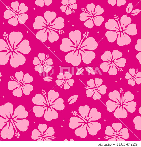 Hibiscus flower pink seamless pattern Hibiscus flower pink seamless pattern 116347229