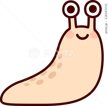 Cute cartoon slug drawing 116347231