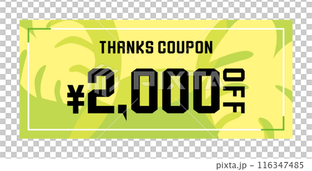 夏をイメージしたカラフルなポップなクーポンチケット 116347485