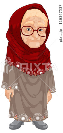 Elderly Woman in Traditional Attire 116347537