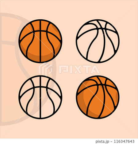 set of basketball icon vector logo outline illustration template graphic design. bundle collection of sport for club or team sign and symbol 116347643