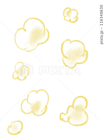 かわいい手描きの水彩タッチのポップコーンパターン 116348630