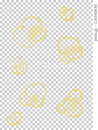 かわいい手描きの水彩タッチのポップコーンパターン 116348630