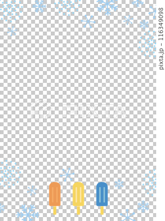 Ice candy and snowflake frame_vertical 116349098