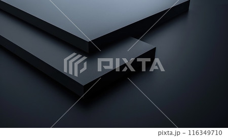 A black staircase with a dark background 116349710