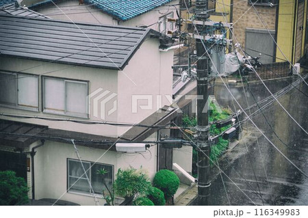 激しい雨の住宅街 激しい雨の住宅街 116349983
