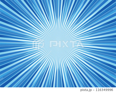 物凄い勢いで放射するインパクト抜群の集中線背景_ライトブルー 116349996