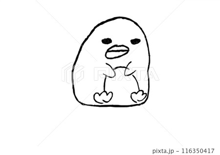 子供の描いた絵。ペンギンの赤ちゃんみたいだけど?可愛くて頼りなさそう 子供の描いた絵。ペンギンの赤ちゃんみたいだけど?可愛くて頼りなさそう 116350417