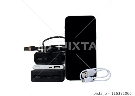PNG,Power bank with a smartphone, isolated on white background PNG,Power bank with a smartphone, isolated on white background 116351066