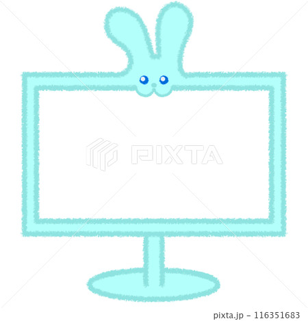 うさぎの形の液晶モニターイラスト 116351683