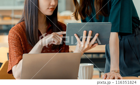 ミーティングをする2人のビジネスウーマン ミーティングをする2人のビジネスウーマン 116351824
