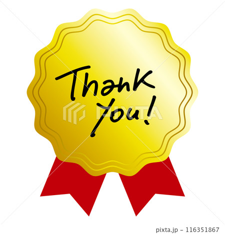 手書きのサンキューthank you　ギフトシール　メッセージ 116351867