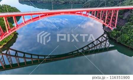 【空撮】的矢大橋のリフレクション 【空撮】的矢大橋のリフレクション 116351900