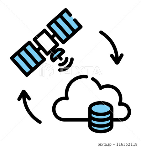 サーバーとクラウドと衛生のアイコン サーバーとクラウドと衛生のアイコン 116352119