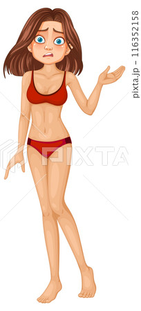 Confused Woman in Red Bikini Confused Woman in Red Bikini 116352158