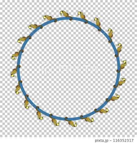Seahorse circular decorative frame illustration 116352317