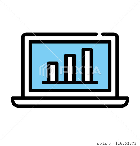 棒グラフ　パソコン 116352373