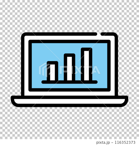 棒グラフ　パソコン 116352373