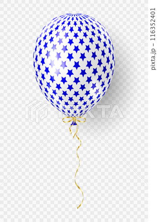 3d realistic striped balloon. USA Independence Day patriotic design. 116352401