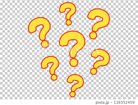 たくさんのハテナマークイラスト　黄色 116352459