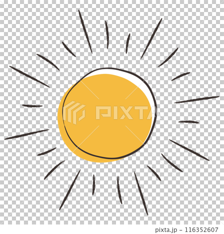 Simple and stylish sun illustration Simple and stylish sun illustration 116352607