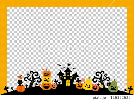 Halloween frame (pumpkin and castle) 116352623