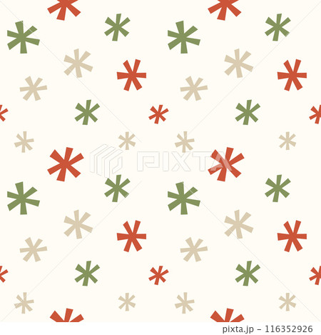 抽象的なスノーフレークのクリスマス向けシームレスパターン 116352926