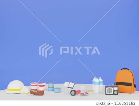 防災グッズのアイソメトリック3Dイラスト 116353162