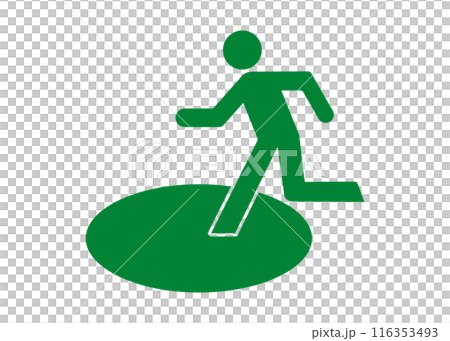 Evacuation site mark Simple evacuation site icon illustration material 116353493