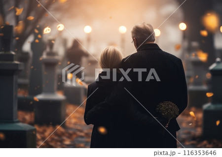 A moment of farewell, diving into the emotional depth of a funeral and farewell, where every tear and every word reflects the memory and respect for the one who has passed away 116353646