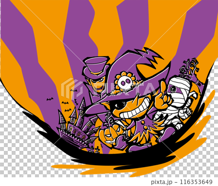 Illustration <Halloween character background, Wizard, Dracula, Mummy> Illustration <Halloween character background, Wizard, Dracula, Mummy> 116353649