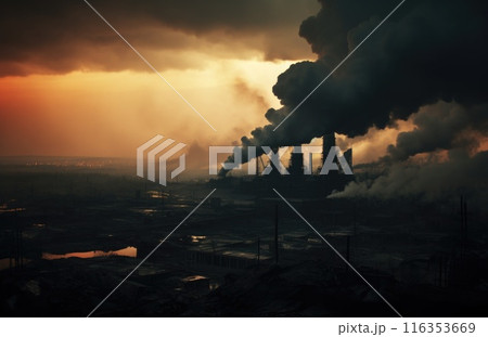 Environmental pollution, hazardous and harmful waste, toxic fumes, soil and air pollution, global problem, crisis Environmental pollution, hazardous and harmful waste, toxic fumes, soil and air pollution, global problem, crisis 116353669