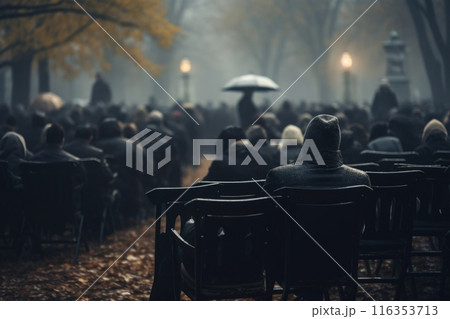 A moment of farewell, diving into the emotional depth of a funeral and farewell, where every tear and every word reflects the memory and respect for the one who has passed away 116353713