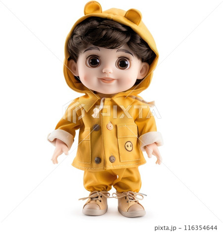 The timeless doll isolate on a white background : a beloved toy and keepsake, representing innocence and creativity, capturing the essence of tradition and the magic of play 116354644