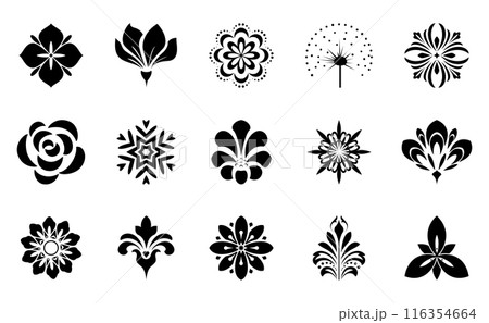 Flowers icon set. Flowers isolated on transparent background. Flowers in modern simple. Cute round flower plant nature collection. Vector illustrator Flowers icon set. Flowers isolated on transparent background. Flowers in modern simple. Cute round flower plant nature collection. Vector illustrator 116354664