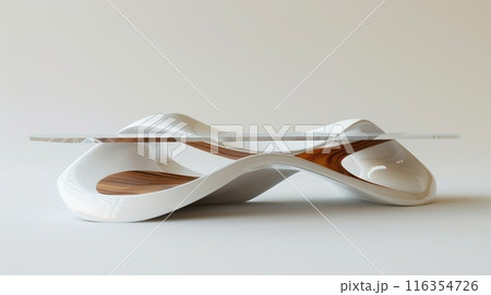 Creative innovative table design - a model exemplifying forward-thinking aesthetics and functionality, merging artistic vision with practical use to redefine modern interiors. Creative innovative table design - a model exemplifying forward-thinking aesthetics and functionality, merging artistic vision with practical use to redefine modern interiors. 116354726