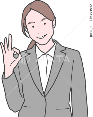 OKサインするビジネスウーマン 116354942