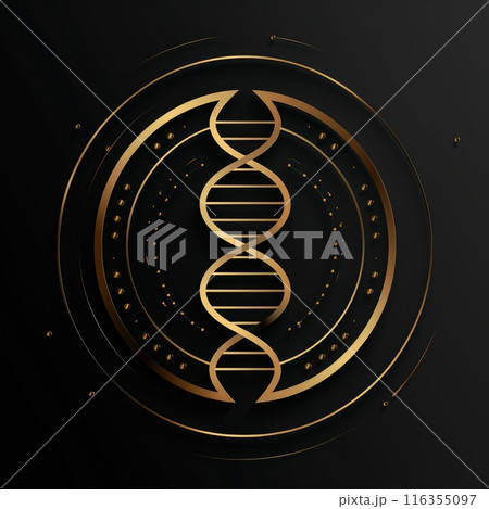 Logo medicine doctor, pharmacology treatment, family care hospital. Minimalistic banner copy space creative VIP promotion vitruvian man 116355097