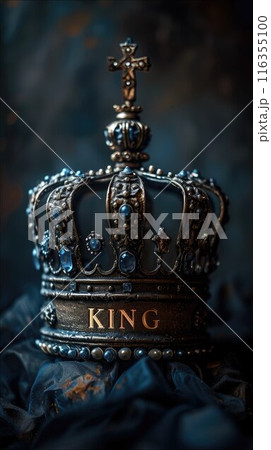 Royal elegance: captivating logo text king design, symbolizing majesty, authority, and regal sophistication, perfect for branding and marketing ventures 116355100