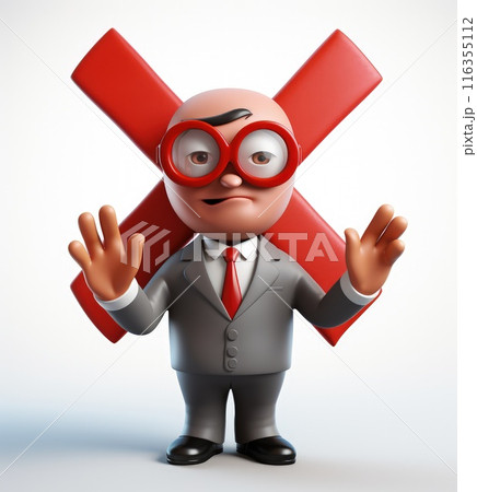 Banning entry: a 3d prohibition concept with a red x sign, a virtual warning symbolizing restricted access for banners and websites, ensuring digital safety and control in a visually impactful design 116355112