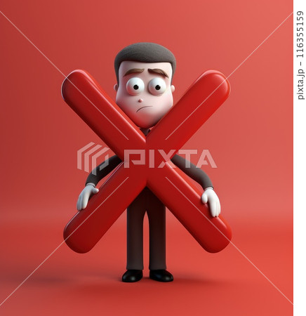 Banning entry: a 3d prohibition concept with a red x sign, a virtual warning symbolizing restricted access for banners and websites, ensuring digital safety and control in a visually impactful design 116355159