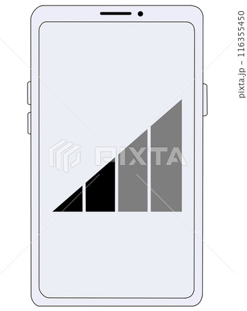 スマホ（白）の中に表示されたアンテナ2（電波2） 116355450